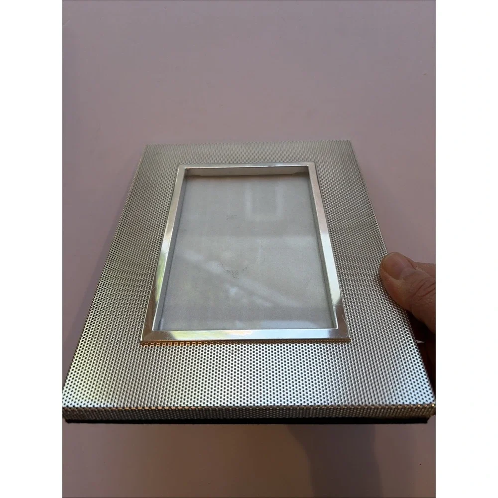 Silver Tone Metal Perforated Mesh Picture Frame 4x6 Photo 7x9 Wall Desk